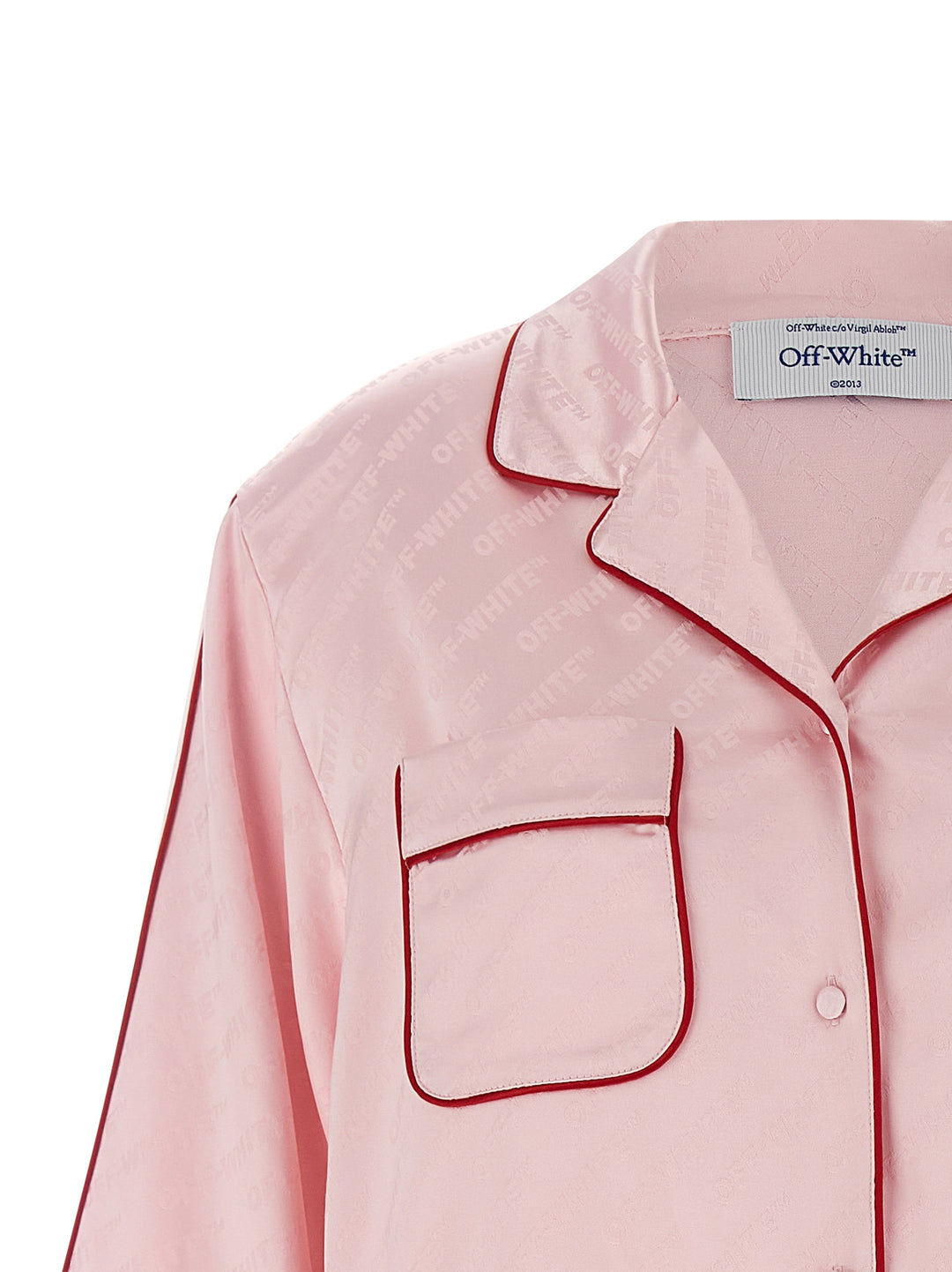 Off-White Jacquard Satin New Roxy Pajama Camicie - Rosa | 5d5301fcc6f38d4aa49204e9d35c5a95a64953eb
