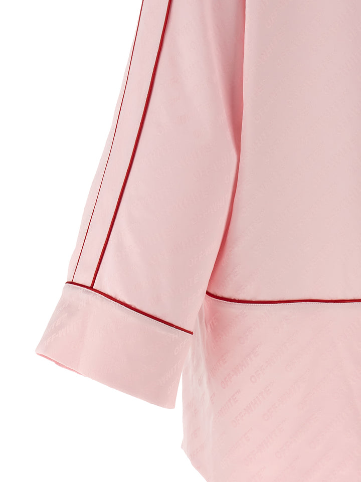 Off-White Jacquard Satin New Roxy Pajama Camicie - Rosa | 1cfcd3d7ef7c0e39ce7b13adeb9451eae051b0d1