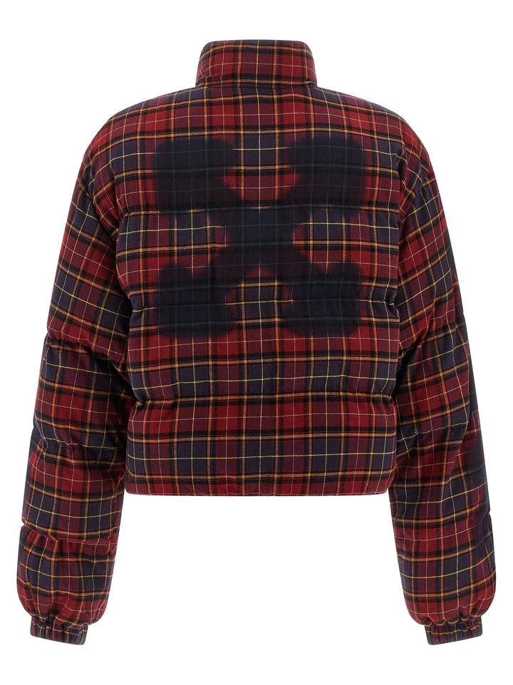 Off-White Check Flan Arrow Spray Puffer Jackets - Bordeaux | e836ebb2f66ceced4d5e99ebd7f8dc643232f9f4