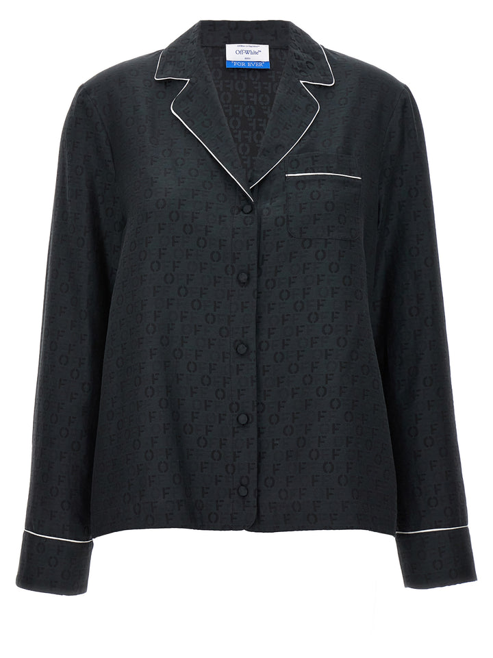 Off-White Off Jaquard Pajama Camicie - Nero | ea0f2591dc6fe925fcdc336e9b160434615b3ca4
