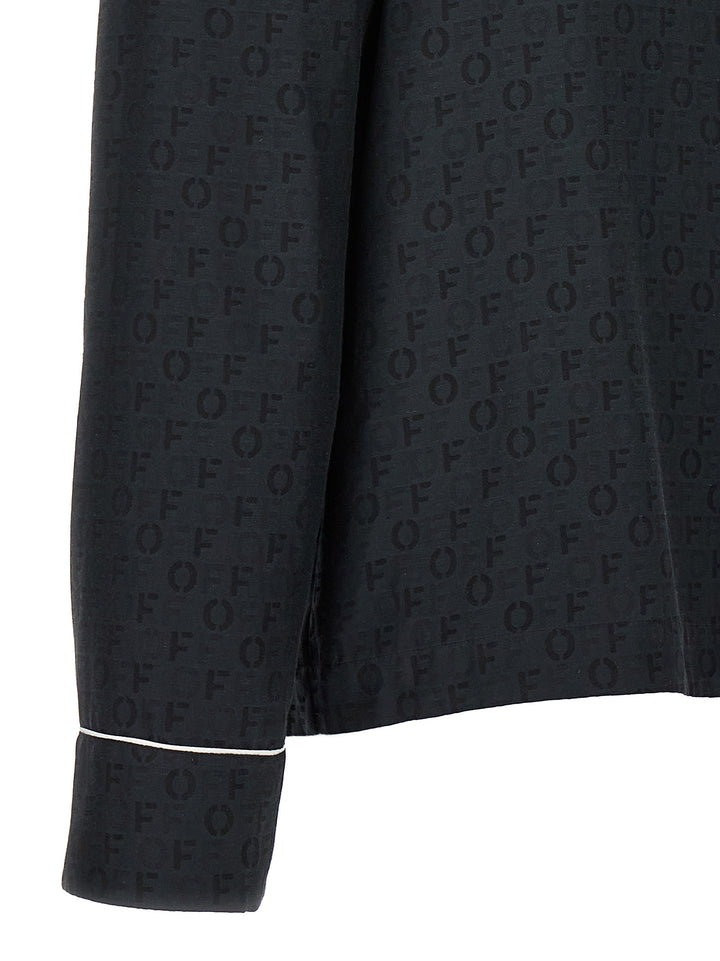 Off-White Off Jaquard Pajama Camicie - Nero | a15eef975c90fd875330e3741d912b76b95d85f4