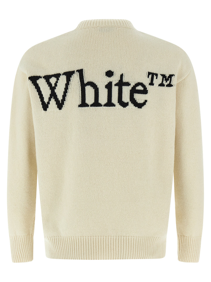 Off-White Bookish Shared Knit Maglioni - Bianco/Nero | 4c9fc626a42fc3d05b67850adc77aa451bfa3e51
