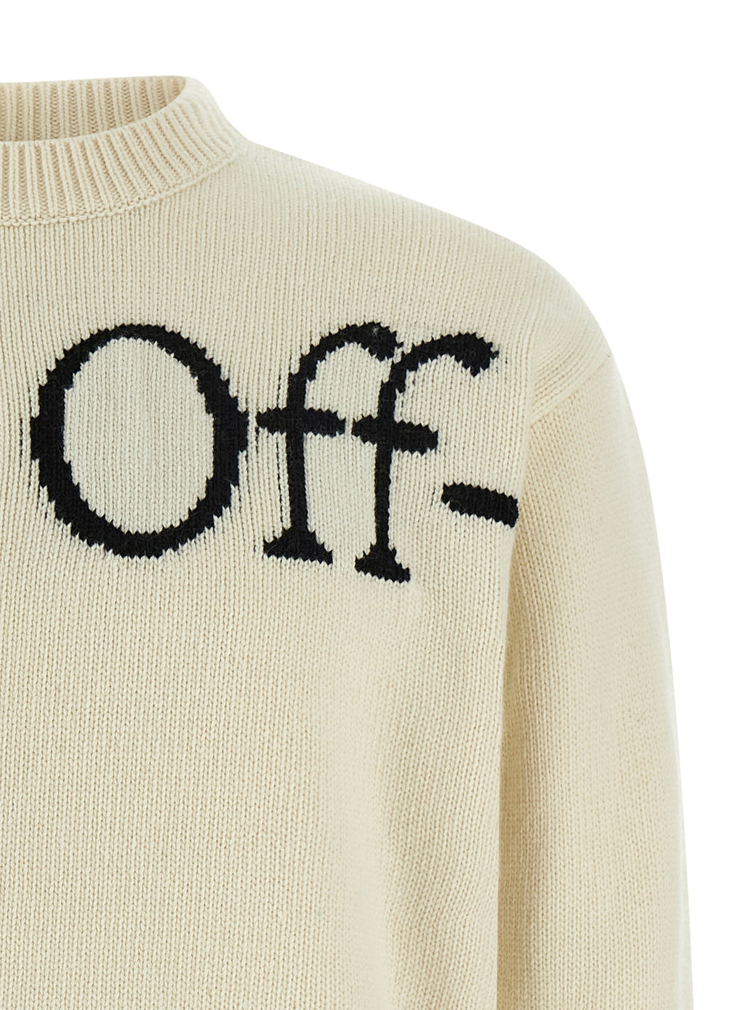 Off-White Bookish Shared Knit Maglioni - Bianco/Nero | 230fda02cbb908bc97d27c365f820f3a5bfcca3b