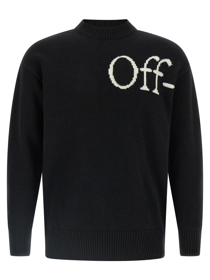Off-White Bookish Shared Knit Maglioni - Bianco/Nero | 18f4767ccd67e689f06dc9e1e53c137fd5ea022b