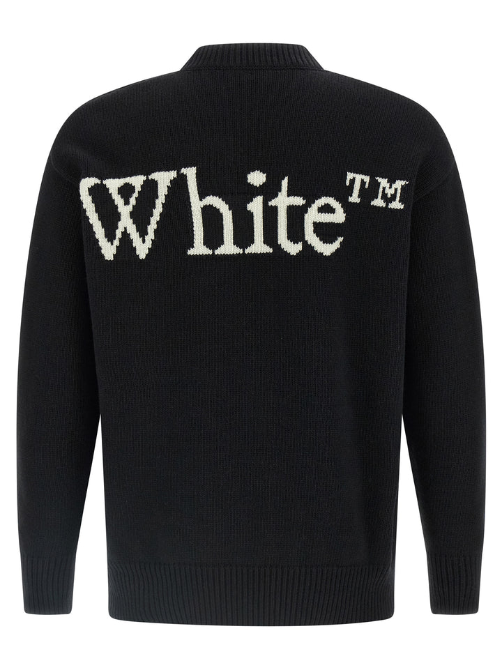 Off-White Bookish Shared Knit Maglioni - Bianco/Nero | e3b0a31474333ef976647d94bcec4c8cc8284018