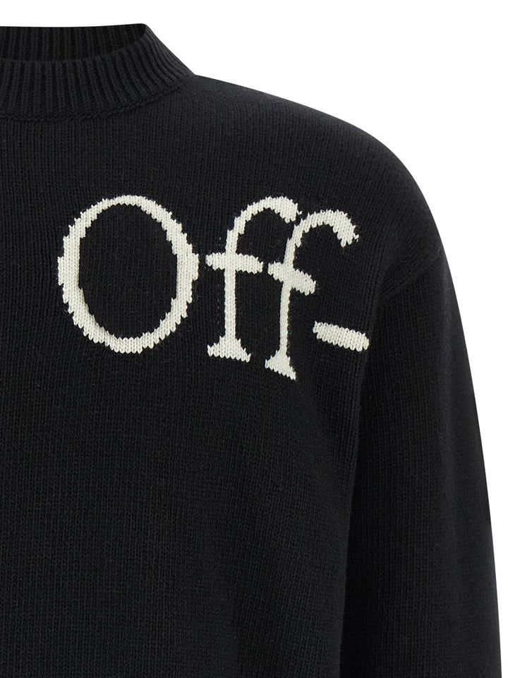 Off-White Bookish Shared Knit Maglioni - Bianco/Nero | f43d42244cc12f7f62ba11a5c37ce58c6bd18231