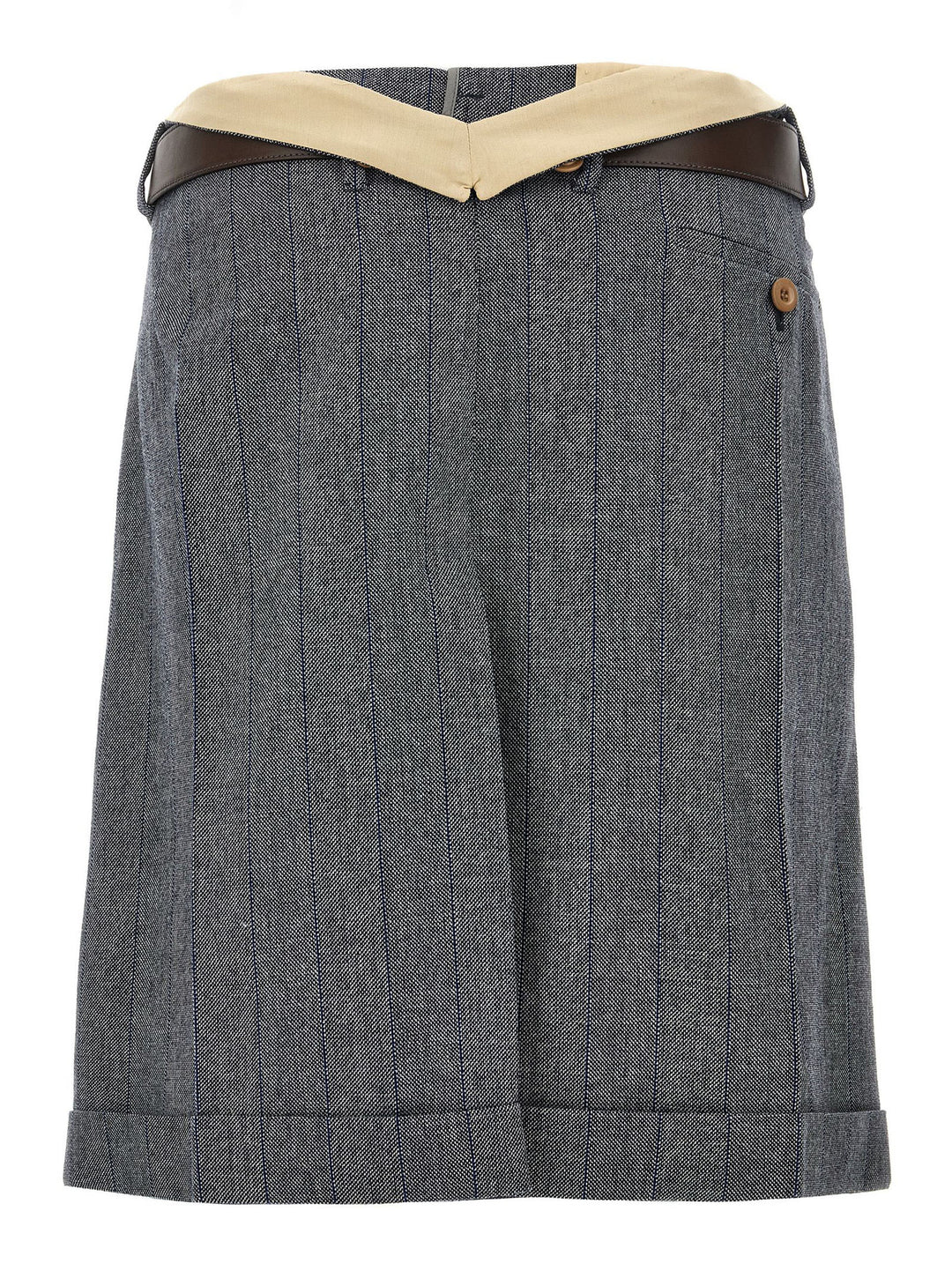 Prada Striped Wool Skirt Gonne - Grigio | 39fe646e780eb2db26b75e9fdc323b079f6544e4