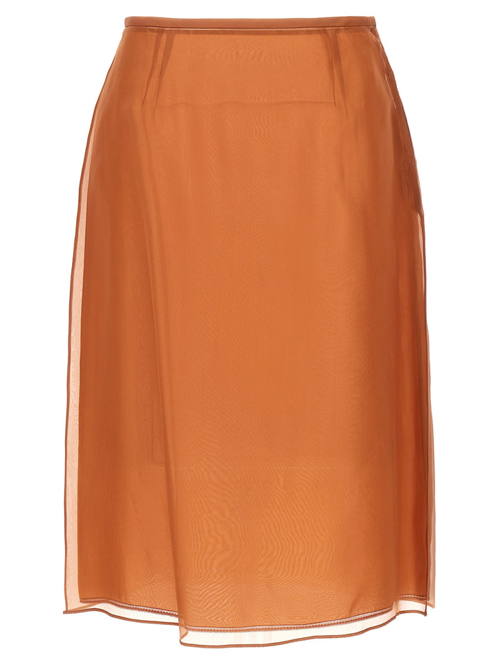 Prada Organza Skirt Gonne - Marrone | 19983da20c20ecffe67485b36d930522f0944e18