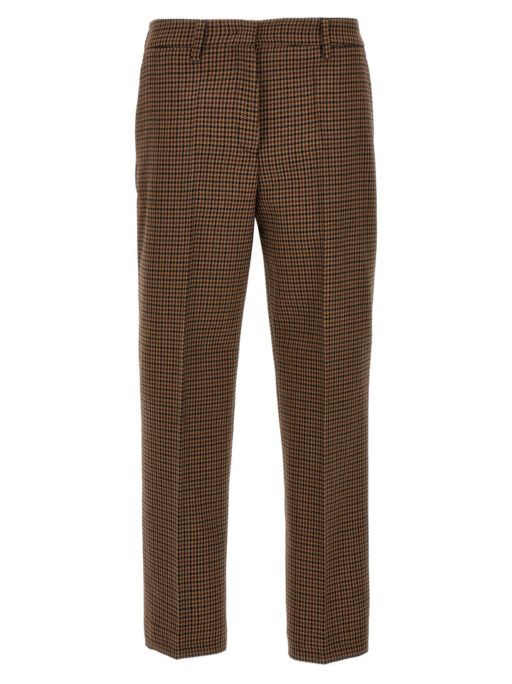 Prada Houndstooth Pantaloni - Marrone | 33bd19be0c722a0bb846d2a75bb5b1056b3471d9