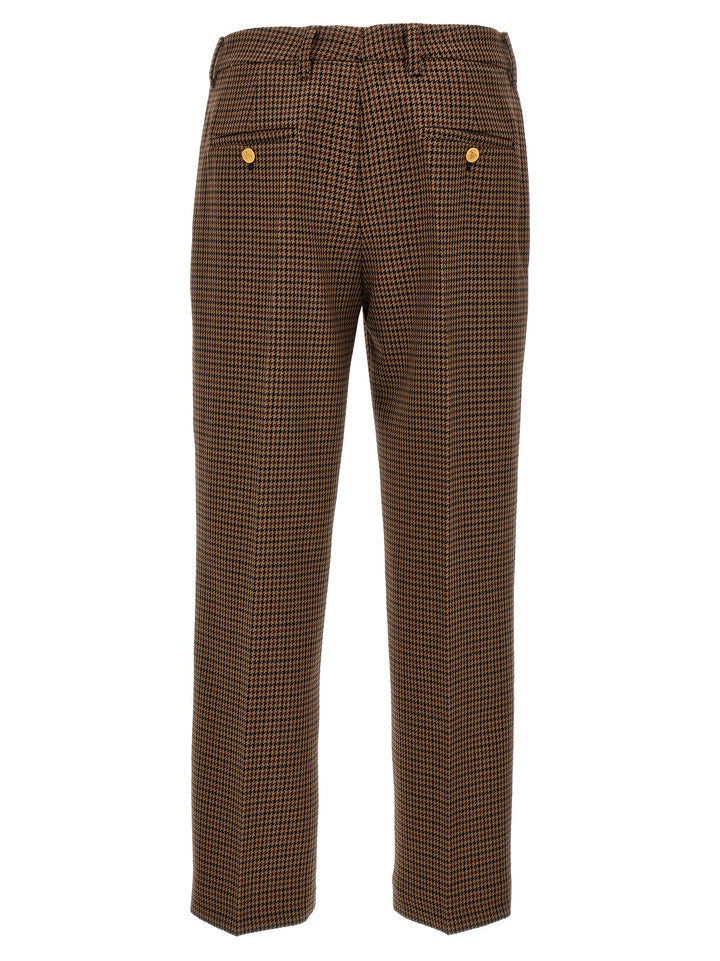 Prada Houndstooth Pantaloni - Marrone | 78c1d682366f454916cc2450696f9e171d8b35ac