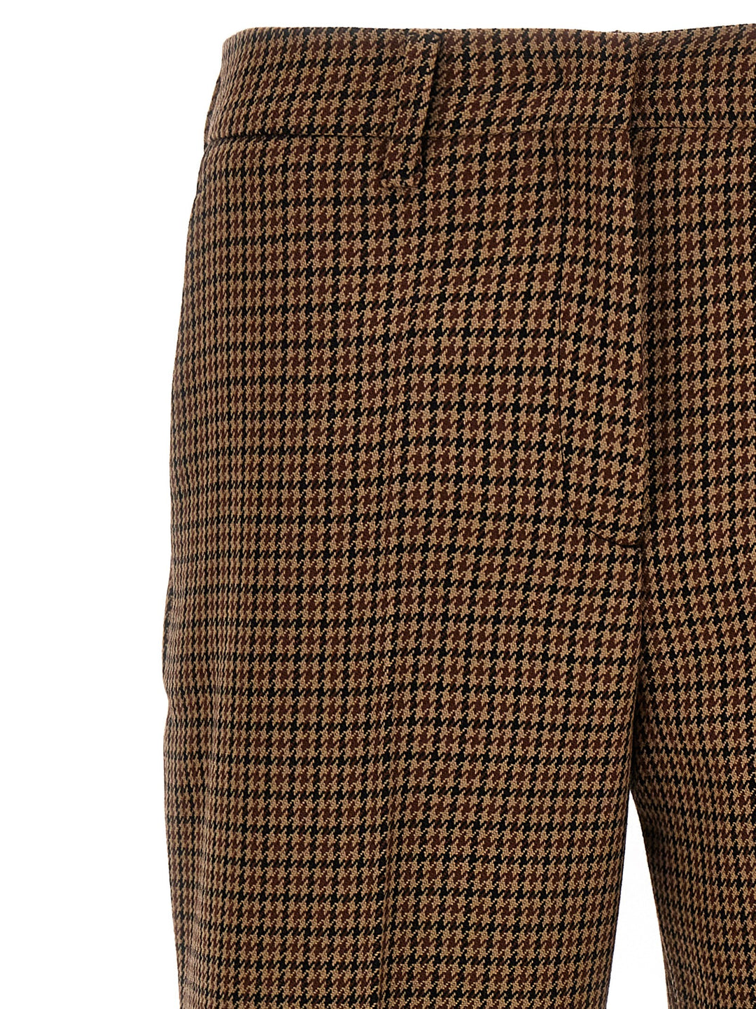 Prada Houndstooth Pantaloni - Marrone | 642e5f73b4b7e9c6fd57dc548a70af7796056b0d