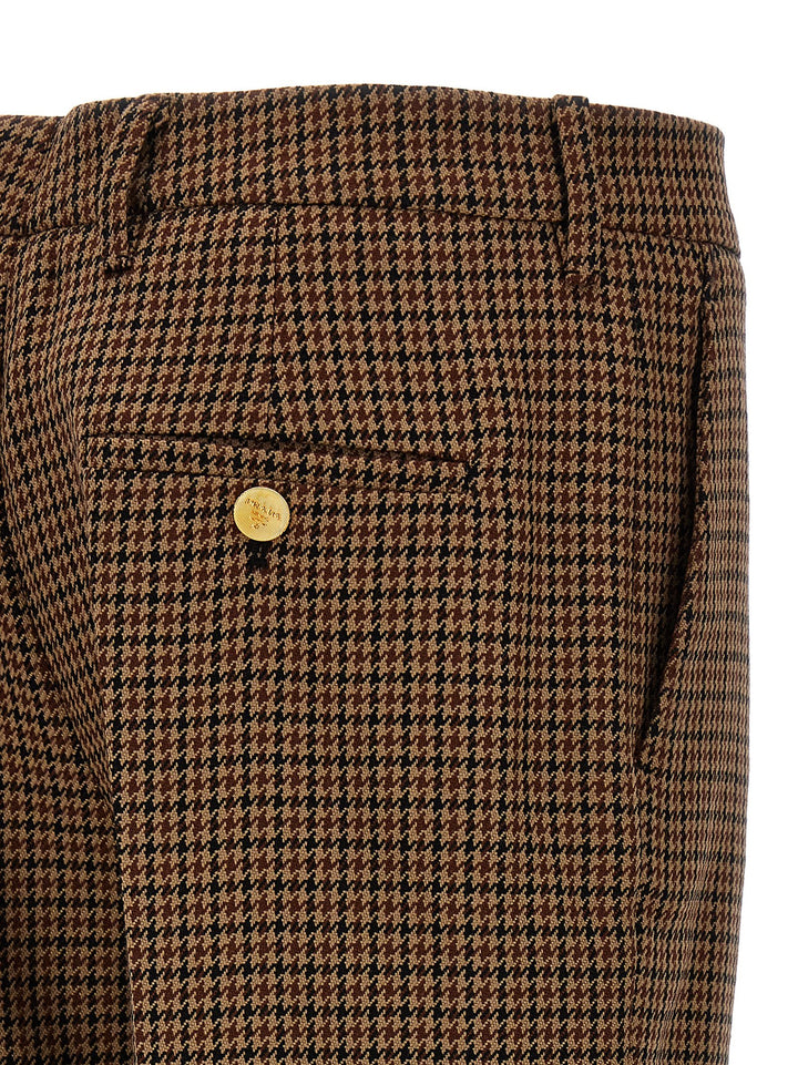 Prada Houndstooth Pantaloni - Marrone | afb2cd9db748e1ba3dc99bb289647dbe913e7f0f