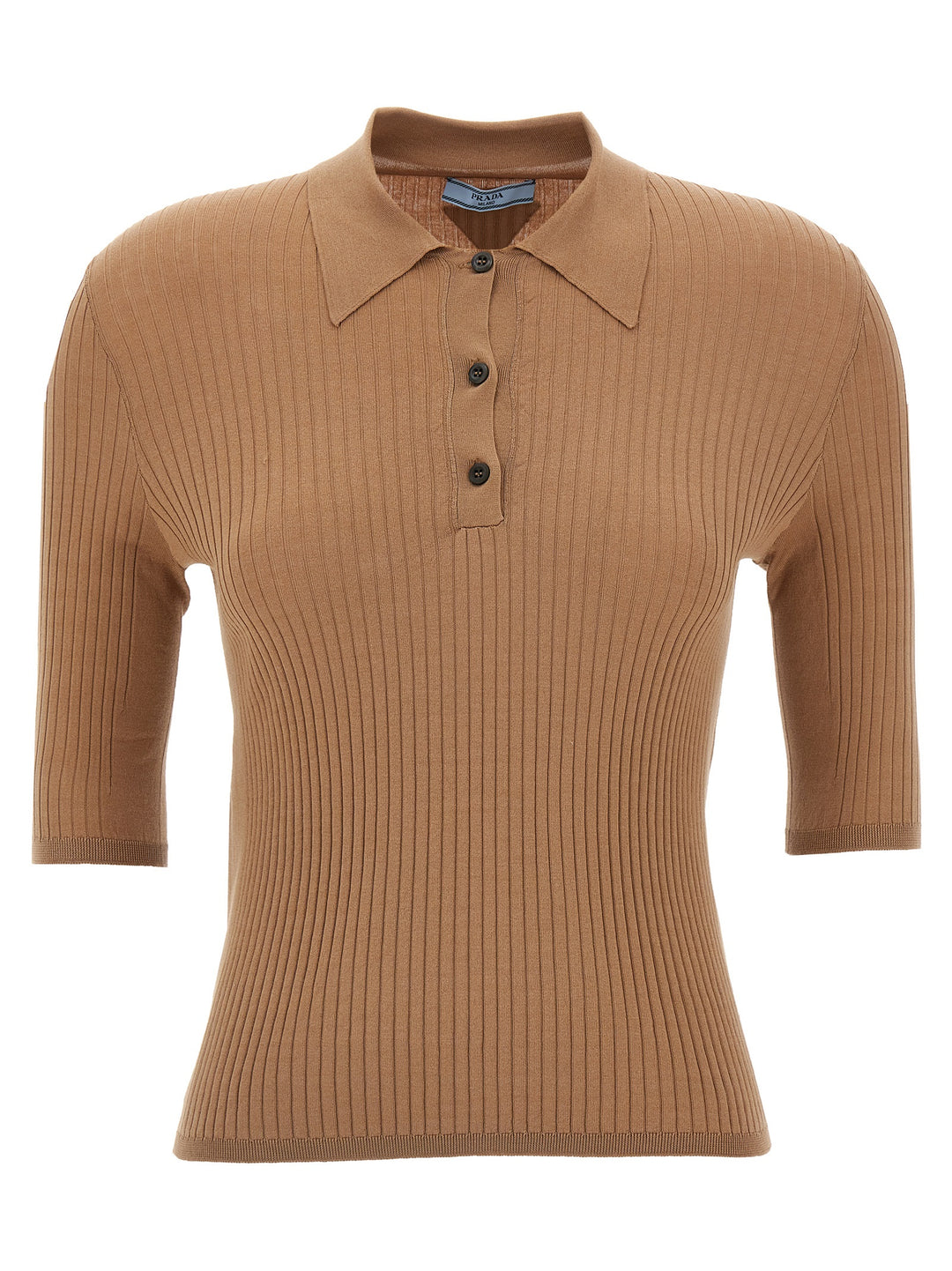 Prada Knitted  Shirt Polo - Beige | 41ff75daff25f469a79120d8a2b27aa87c3639e0