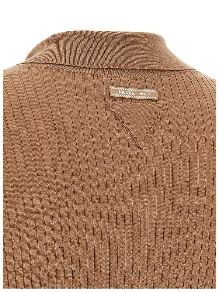 Prada Knitted  Shirt Polo - Beige | 277851f7e21b66122ce052d8f74168ff1dd471d0
