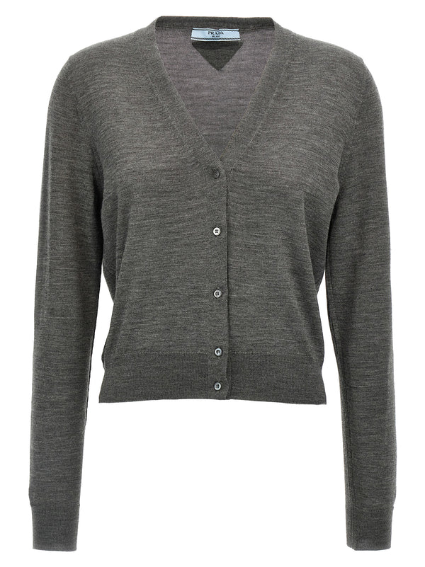Cardigan Wolle Pullover Grau