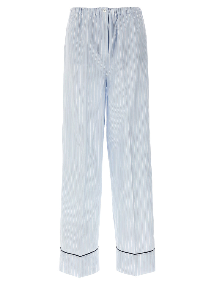 Prada Striped Pantaloni - Celeste | 4f6331b500f63d41d9157ec213d812c892805af6
