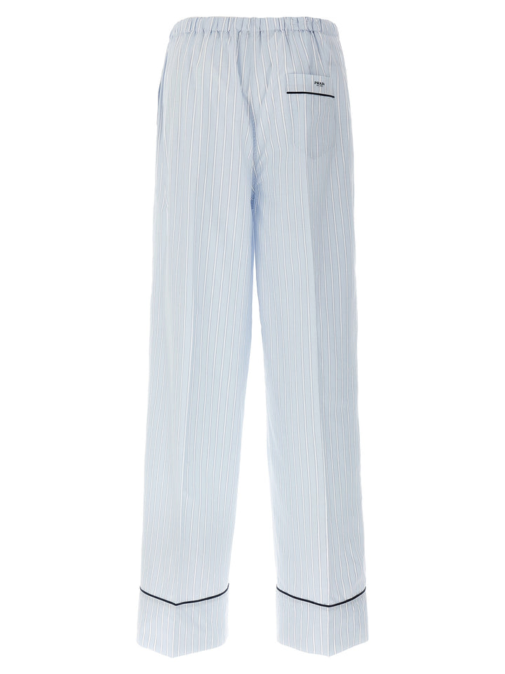 Prada Striped Pantaloni - Celeste | 3051e084c8db9cf4eda2fe78a337eb5771ff7abf