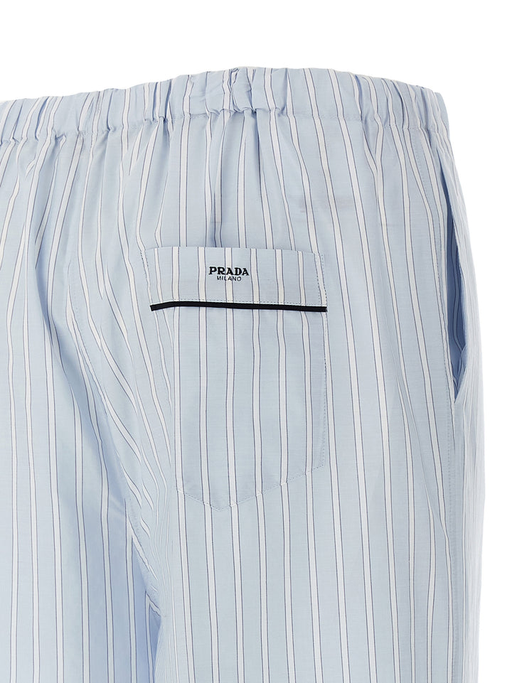 Prada Striped Pantaloni - Celeste | dbe25be7af980dadfed59d52f2992cab44773a79