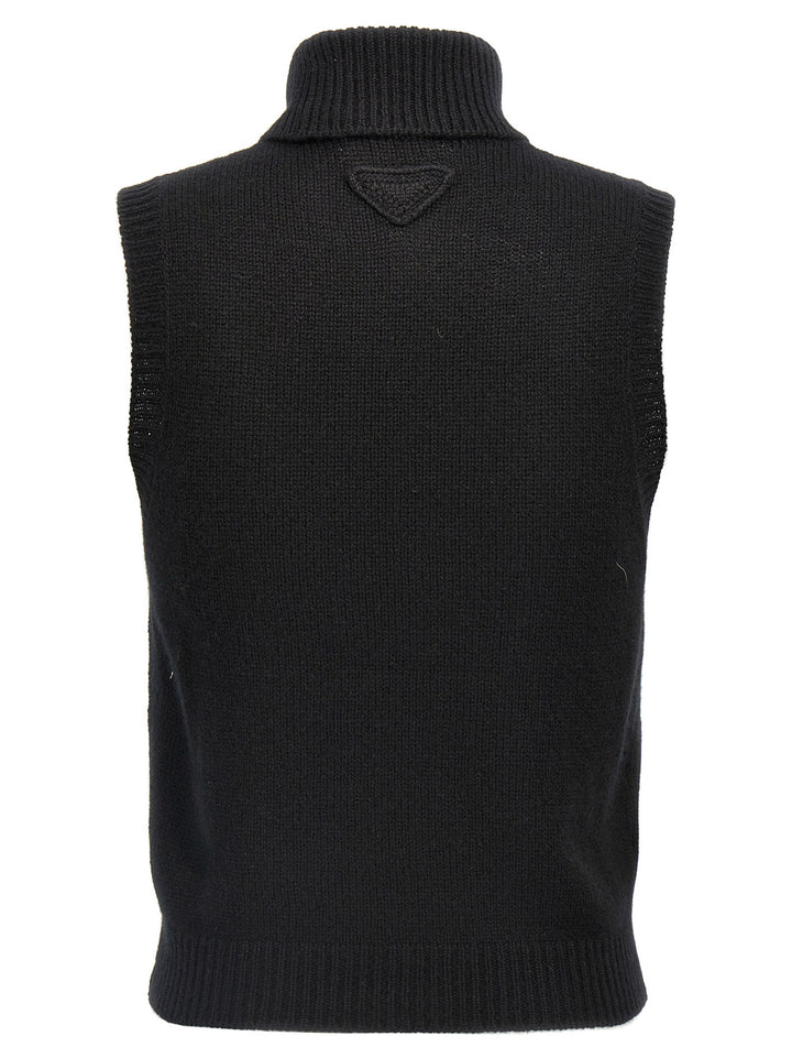 Prada Cashmere Vest Gilet - Nero | f5fcdf9ae020f8834aadb2c2980b8e2ecdd2aa5c