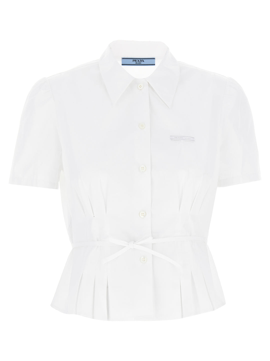 Prada Pleated Shirt Camicie - Bianco | e11404dfcab90e37c29513fc801e083470a3ea37
