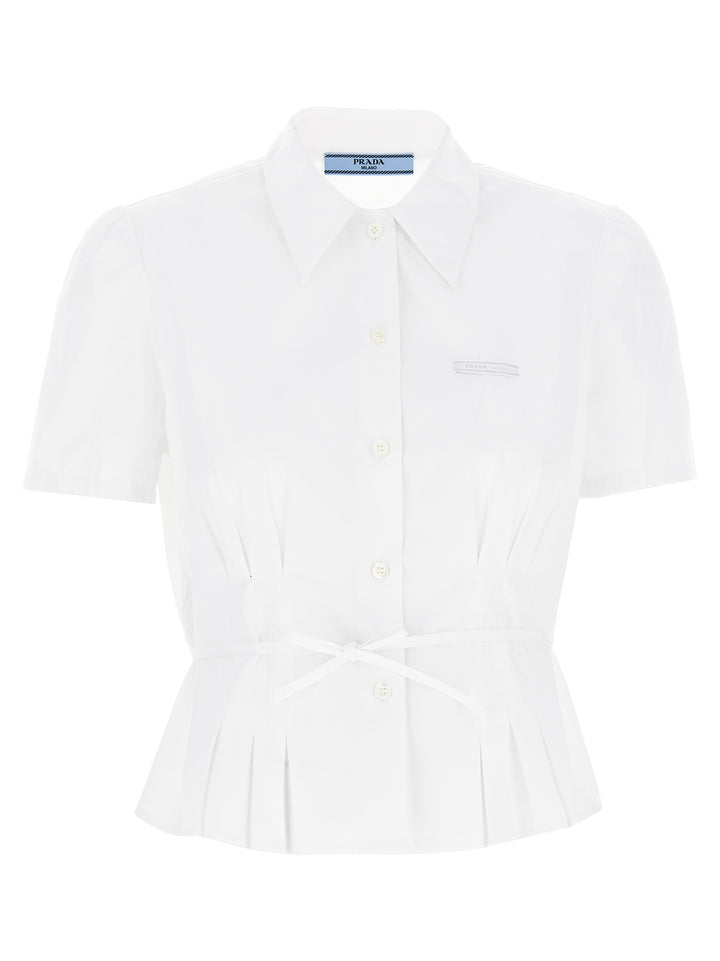 Prada Pleated Shirt Camicie - Bianco | e11404dfcab90e37c29513fc801e083470a3ea37