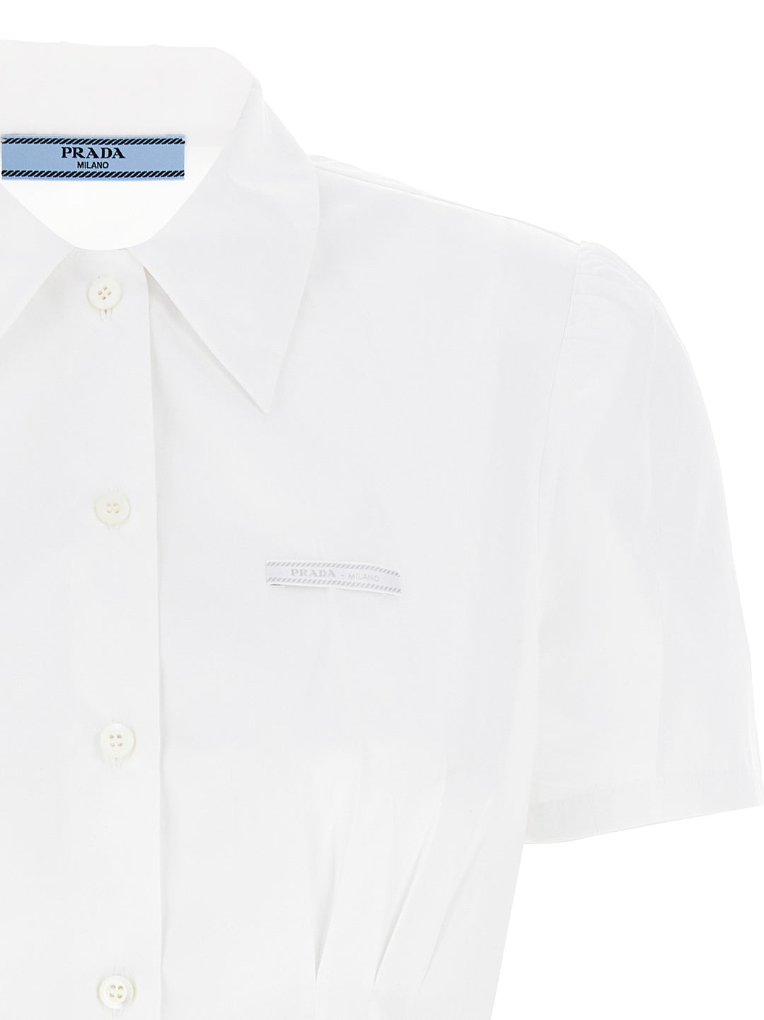 Prada Pleated Shirt Camicie - Bianco | 94baad96d3e868f7ab4f4f56dbef98ab1fbd1784