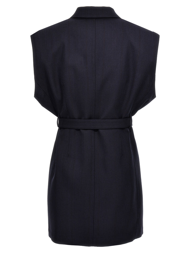 Prada Belt Wool Vest Gilet - Blu | a89439b440032a2b47072b4795fea9d3ff542278