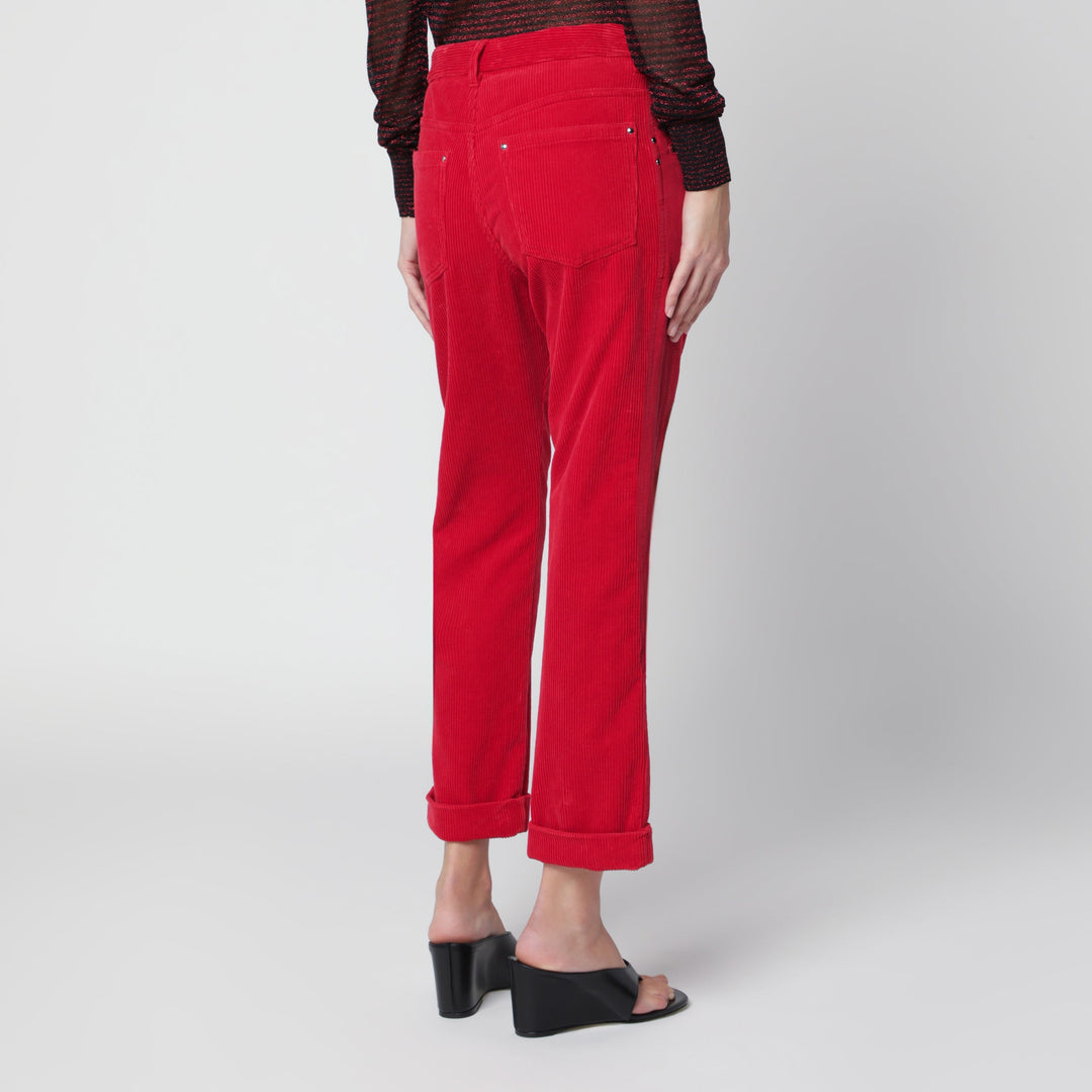Isabel Marant Rote Revene Cropped Hose aus Cord