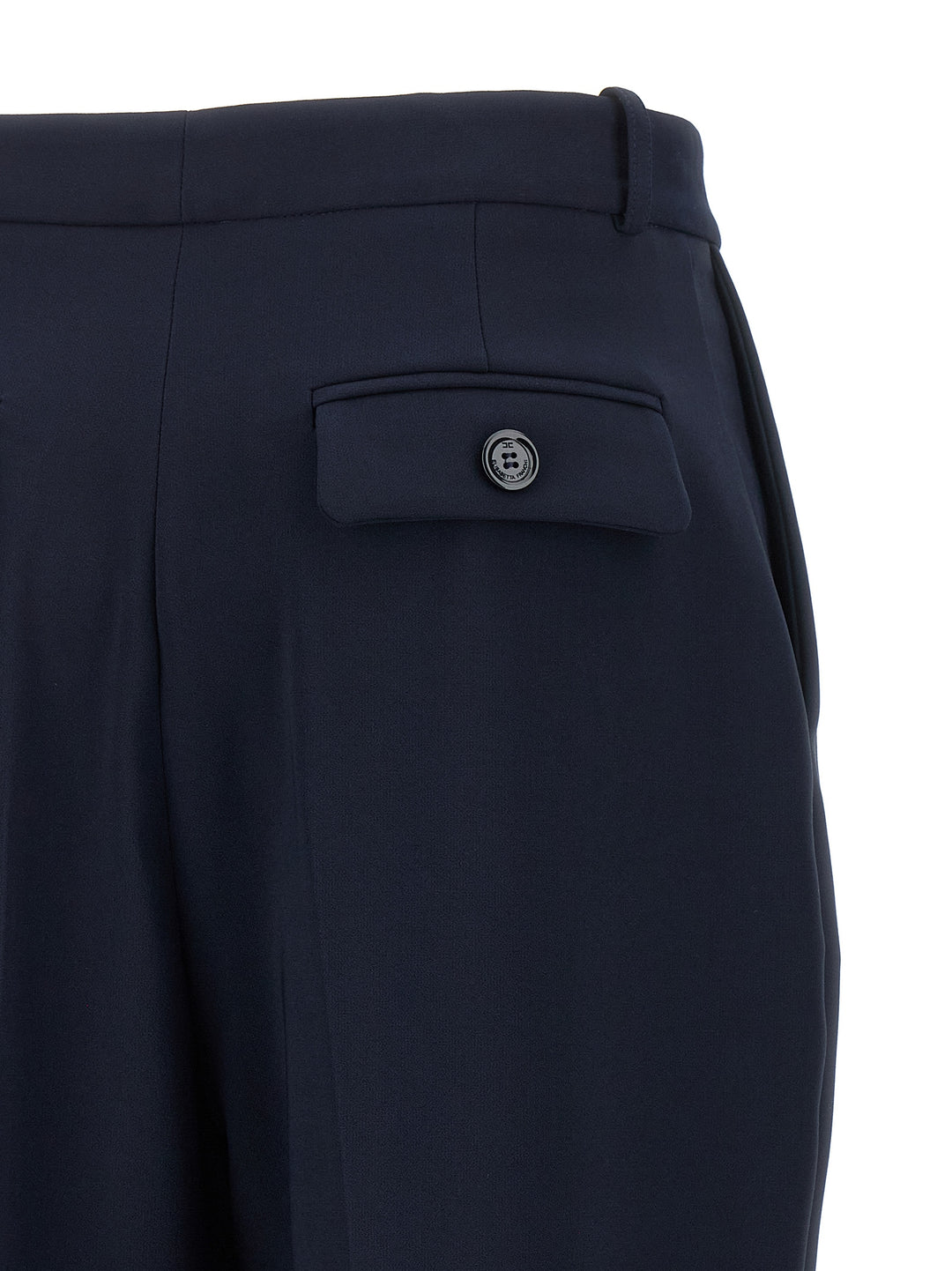 Elisabetta Franchi Crepe De Chine Pantaloni - Blu | 3c38d26af4341b23202711a74816aa93d915e431