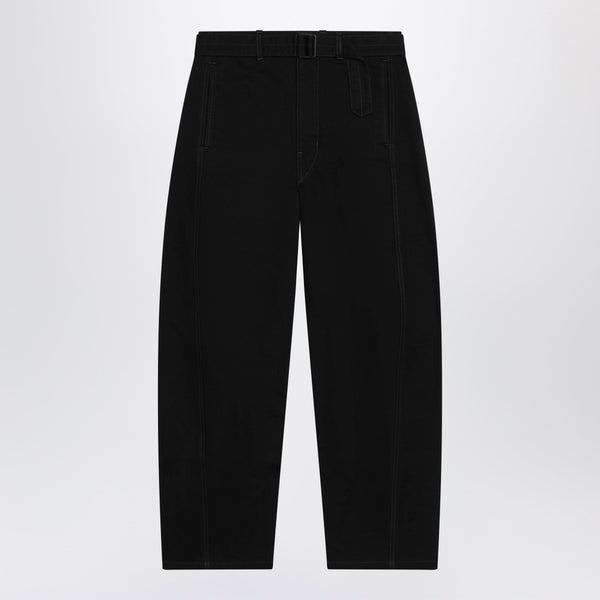 Black Cotton Trousers With Belt