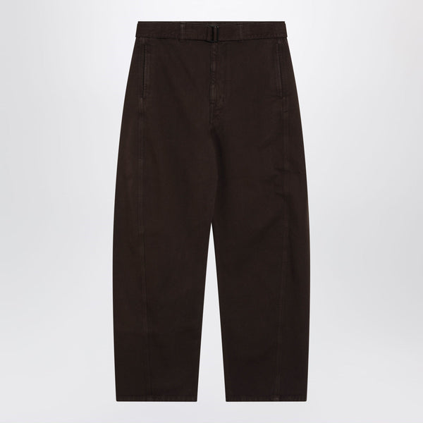 Brown Cotton Trousers With Belt