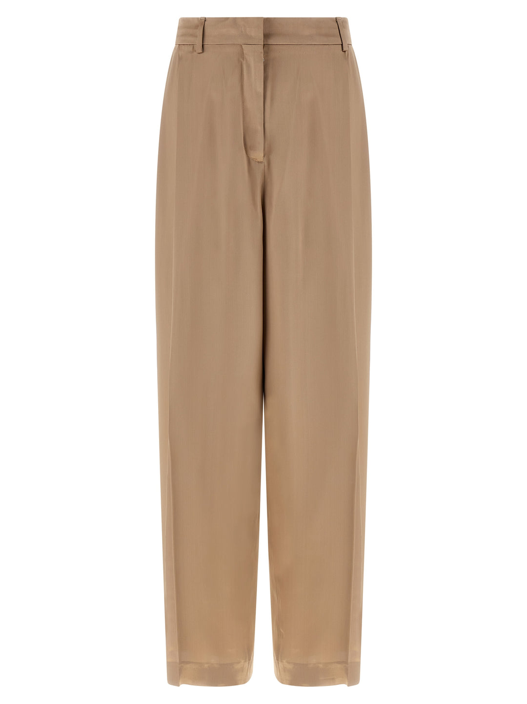 Fabiana Filippi Liquid Satin Pantaloni - Beige | 3c542fa4579f8b0ccf59ca7357dca82082b37b52