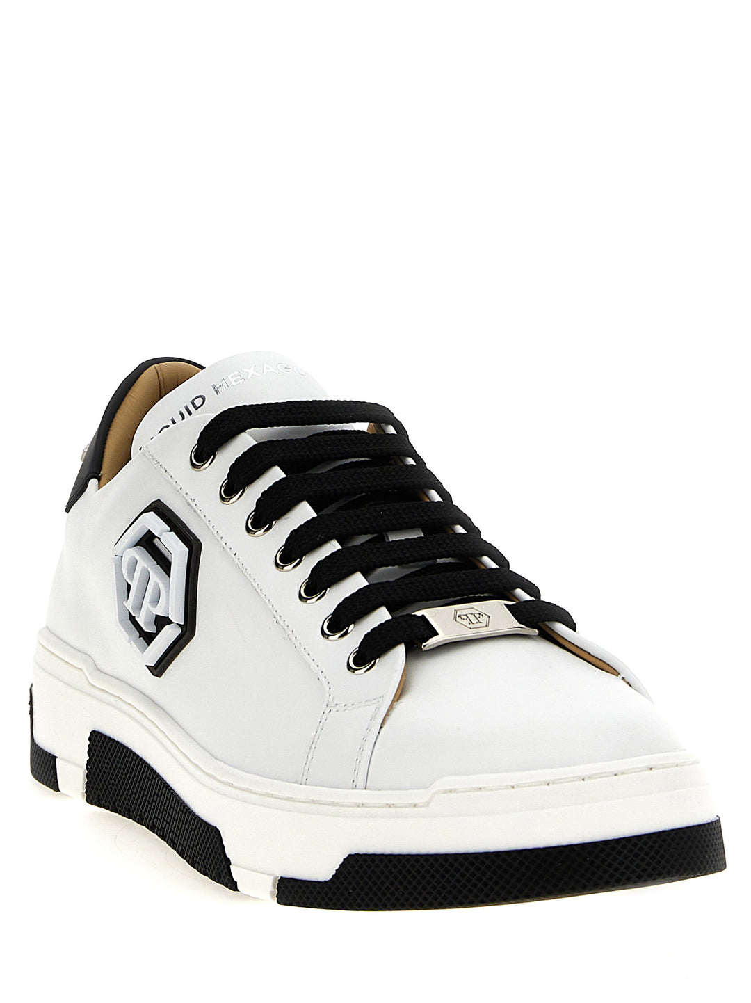 Philipp Plein Hexagon Sneakers - Bianco/Nero | 1b631e8557793fd437b6b32e56aba0b49479956d