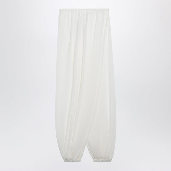 Mio Semi-Sheer Balloon Trousers In White
