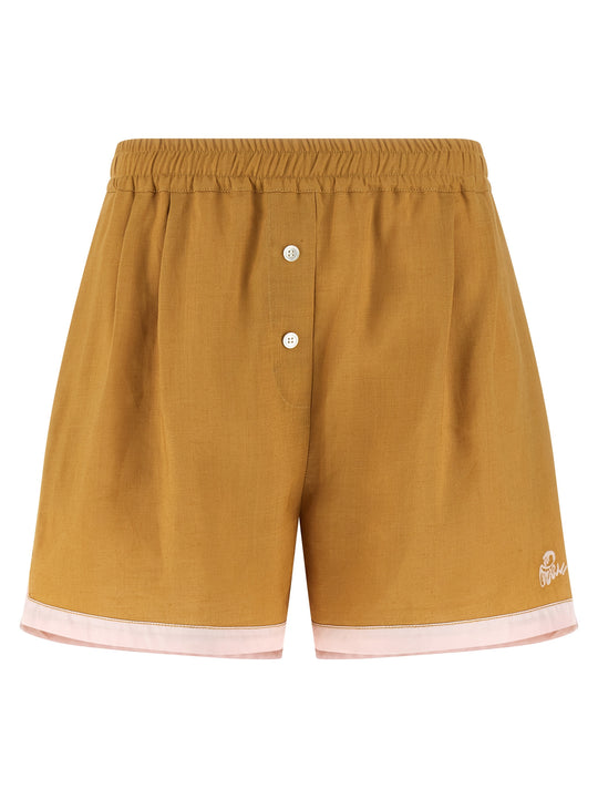 Linen Shorts Bermuda E Short Giallo