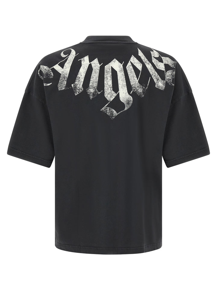 Palm Angels Craquelé Gothic Print T shirt - Nero | 257b15190aa2445293205cae92c6c12932b80c96