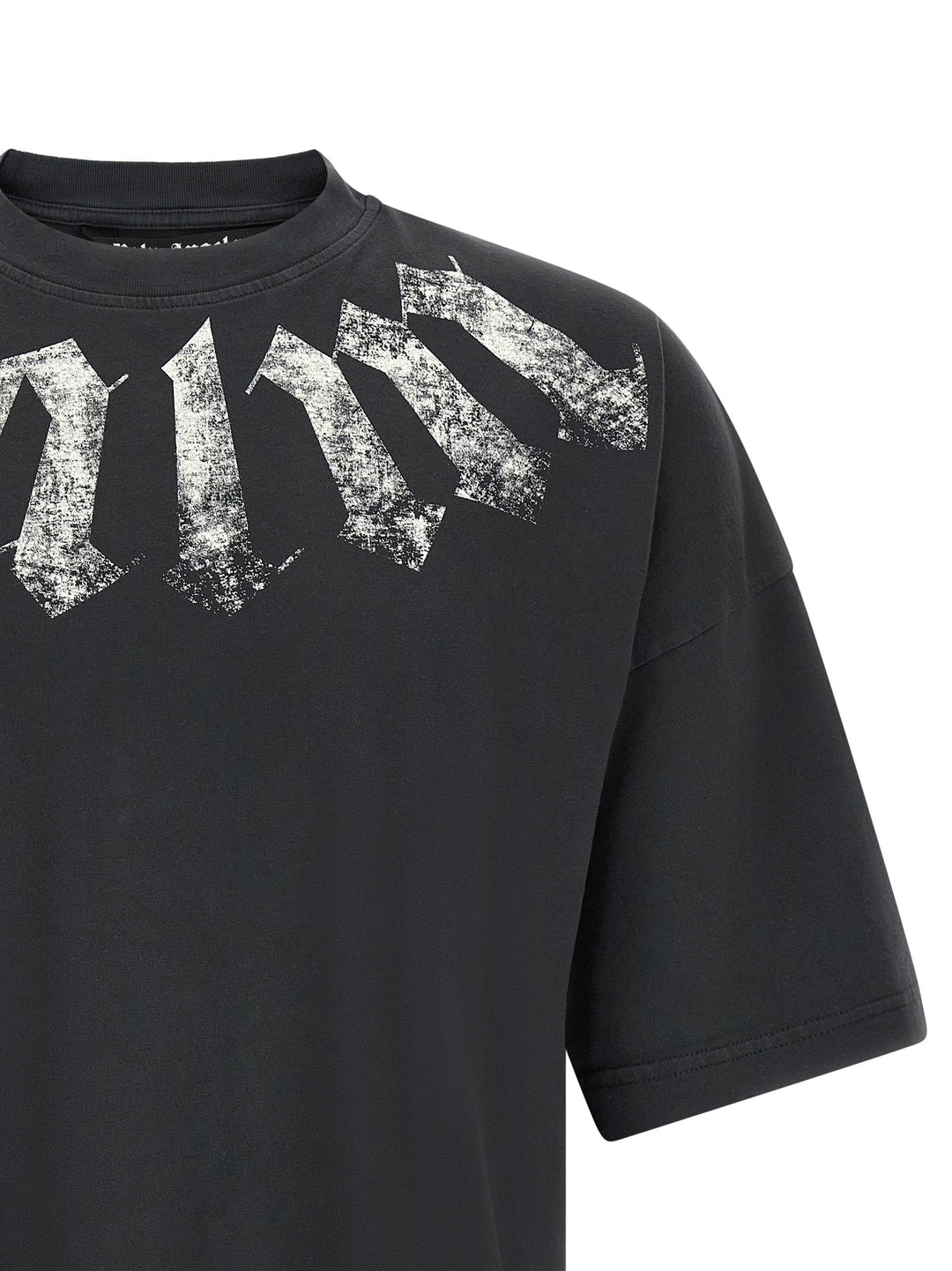 Palm Angels Craquelé Gothic Print T shirt - Nero | 30a21df3cfc97cd21c38484fd3611811dfd5a109