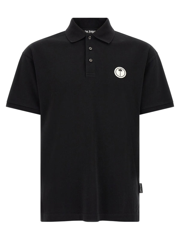 Logo Patch Shirt Polo Nero