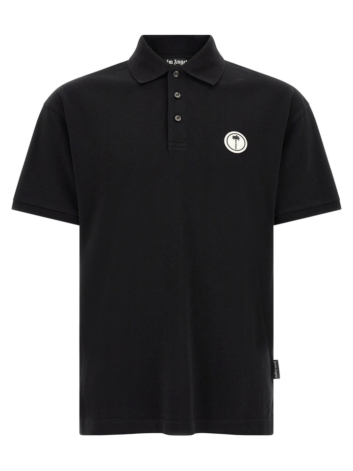 Palm Angels Logo Patch  Shirt Polo - Nero | 3c188f46187641a2fb0cf31673349a9b6468db64