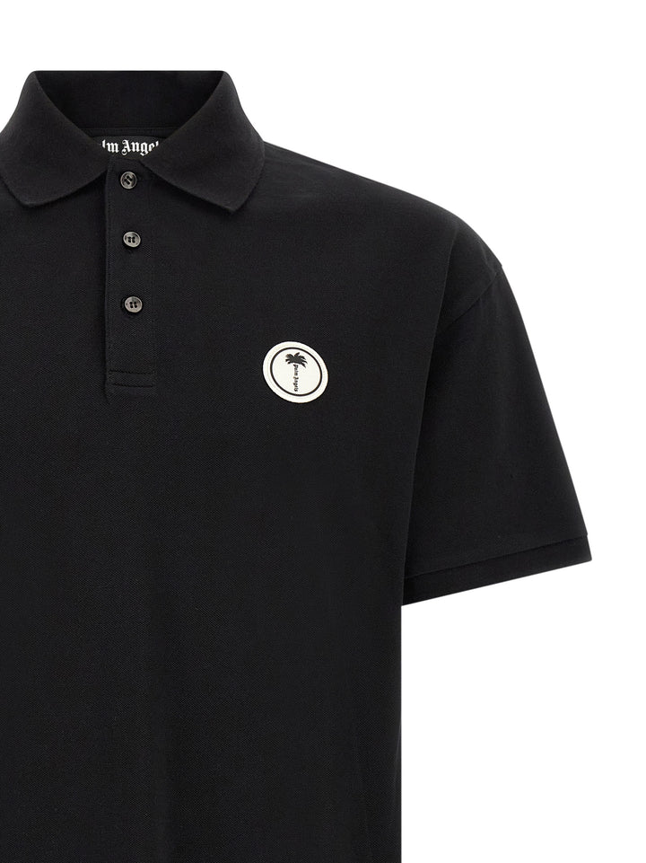 Palm Angels Logo Patch  Shirt Polo - Nero | 3605d149cb6c265a5aeb1b6289743c9c97f0354a