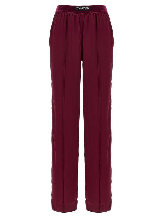 Silk Pantaloni Bordeaux