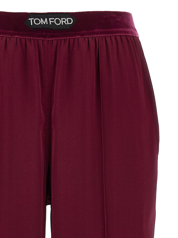 Tom Ford Silk Pantaloni - Bordeaux | 3a9417490fc689c819ee8348054b391aca40195d