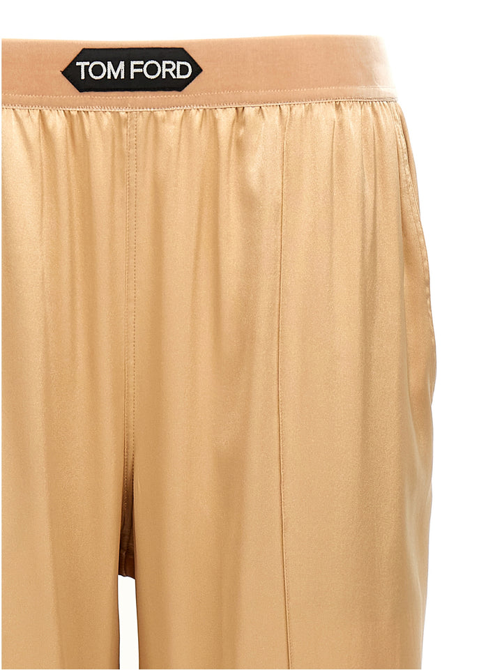 Tom Ford Silk Pantaloni - Beige | f0771de5ab2747893dd23a22957fc526a2350352