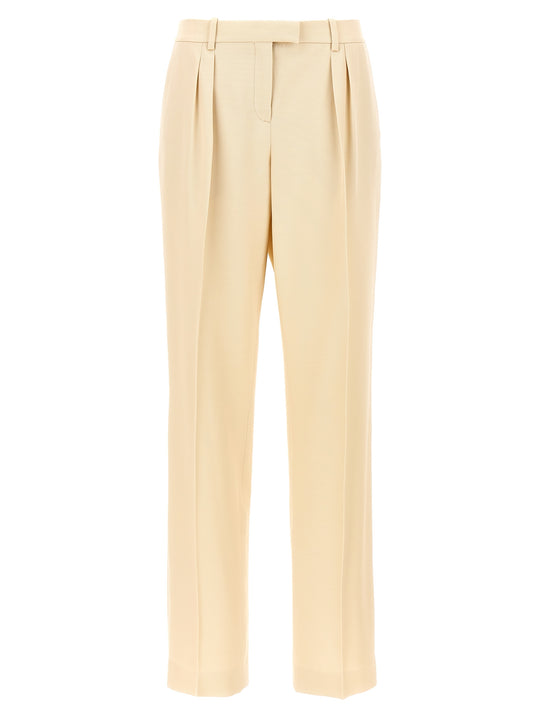 With Front Pleats Pantaloni Beige