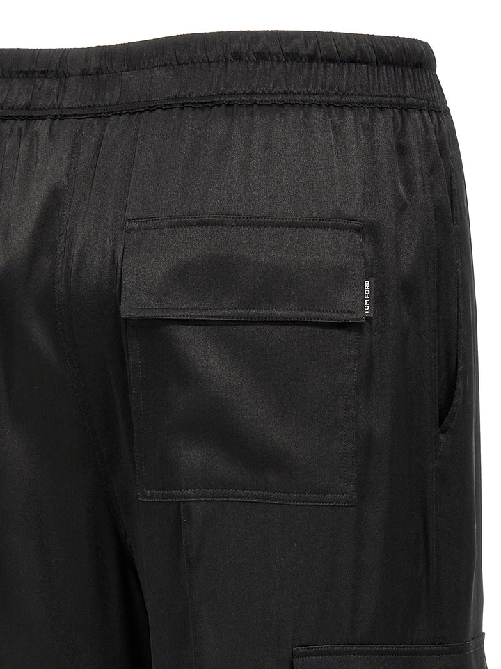 Tom Ford Cargo Silk Pantaloni - Nero | b679aef0af16cbaf1039f04b76aa0928efa32dac