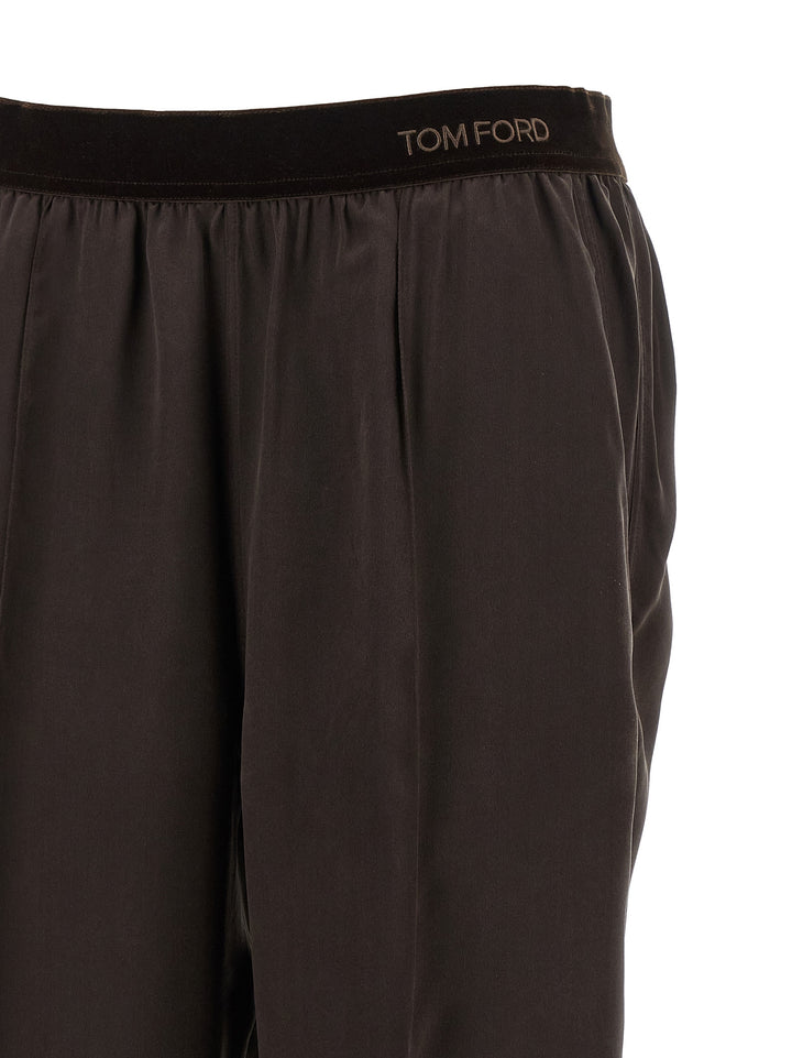 Tom Ford Silk Pantaloni - Marrone | c974554a11db09826efdf246908717b2d139ebb9