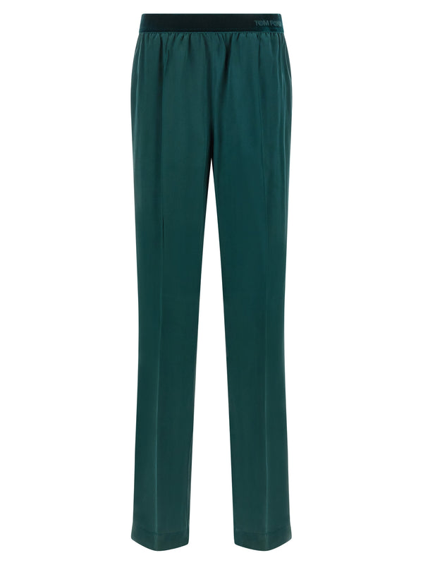 Silk Trousers Pantaloni Verde
