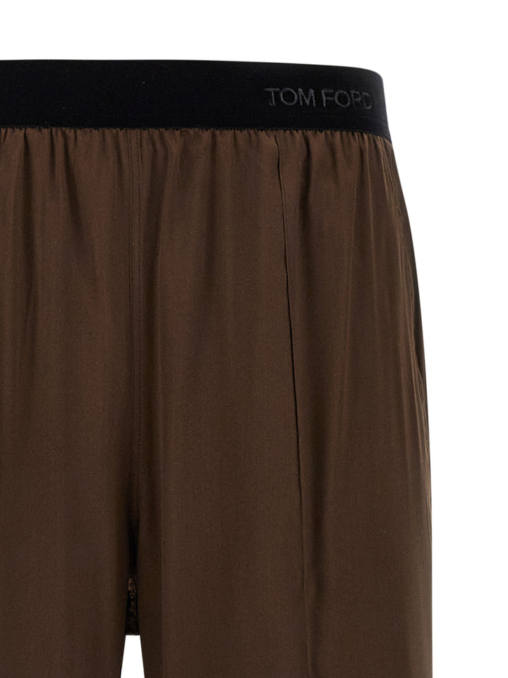 Tom Ford Silk Pantaloni - Marrone | d78f8b37056f6937be08ecba32b3d187dbf4749a