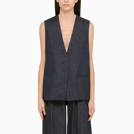 Blue Cotton Waistcoat