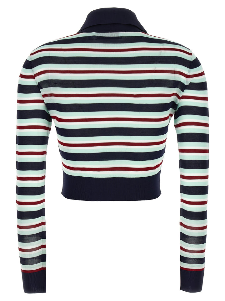 Self Portrait Navy Striped Viscose Knit Maglioni - Multicolor | 52dc0ecc4c0118a024cae7f91ea0da015f44349a